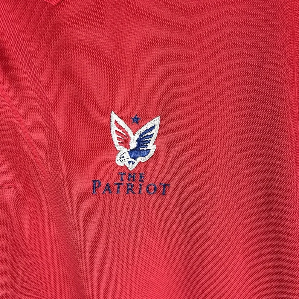 Nike Dri Fit Polo Shirt Men's XL Red Golf The Patriot Folds of‎ Honor *Flaw